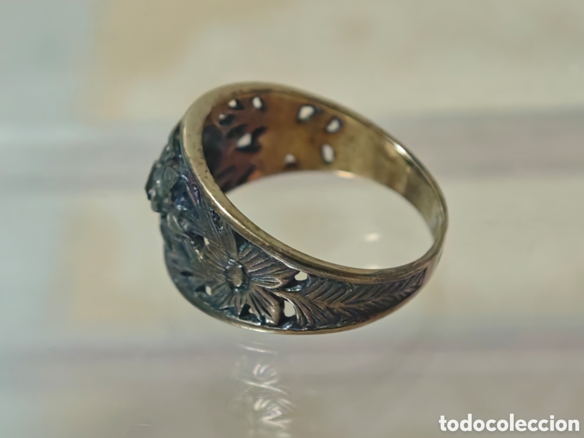 Joyeria: Anillo antiguo estilo isabelino en plata - Foto 4