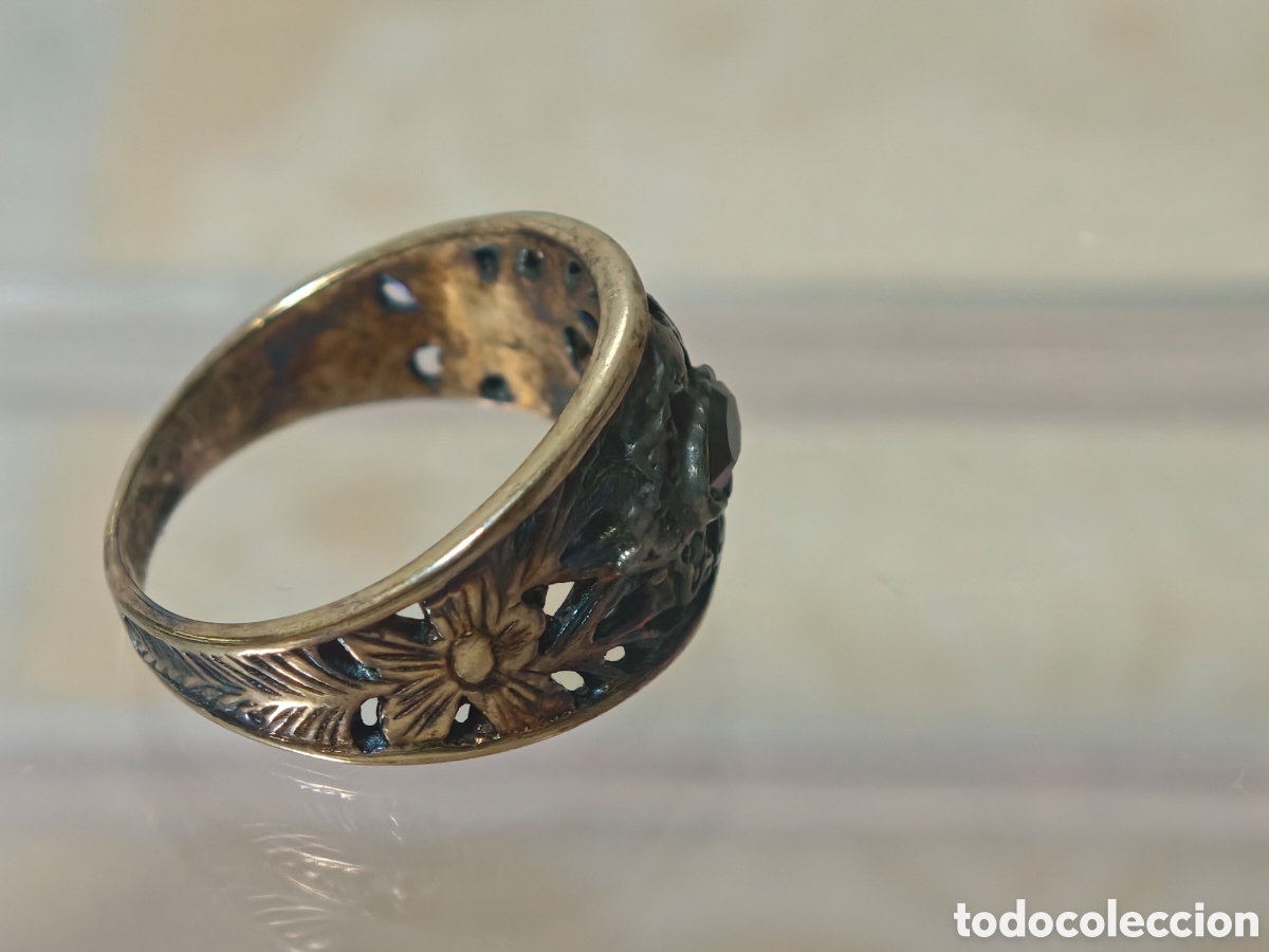Joyeria: Anillo antiguo estilo isabelino en plata - Foto 5