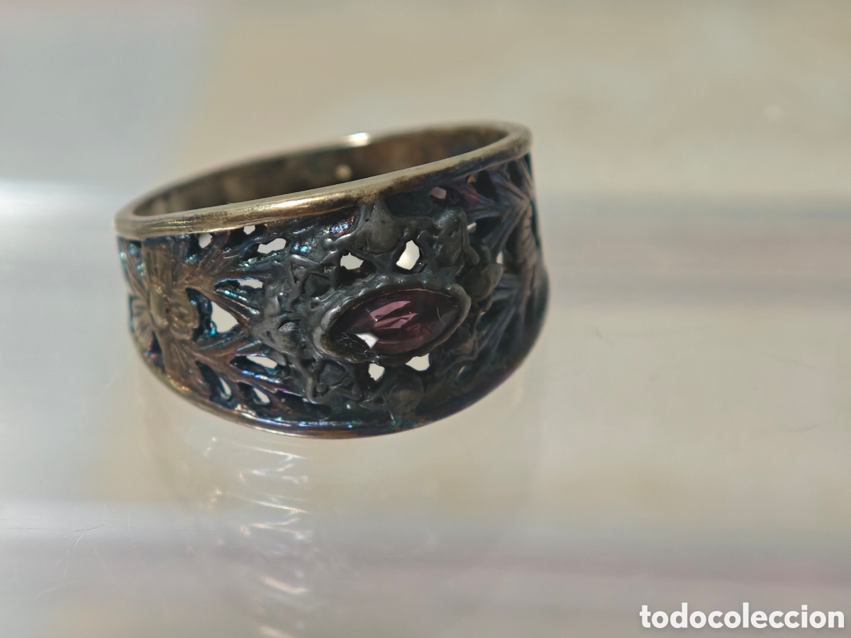 Joyeria: Anillo antiguo estilo isabelino en plata - Foto 6