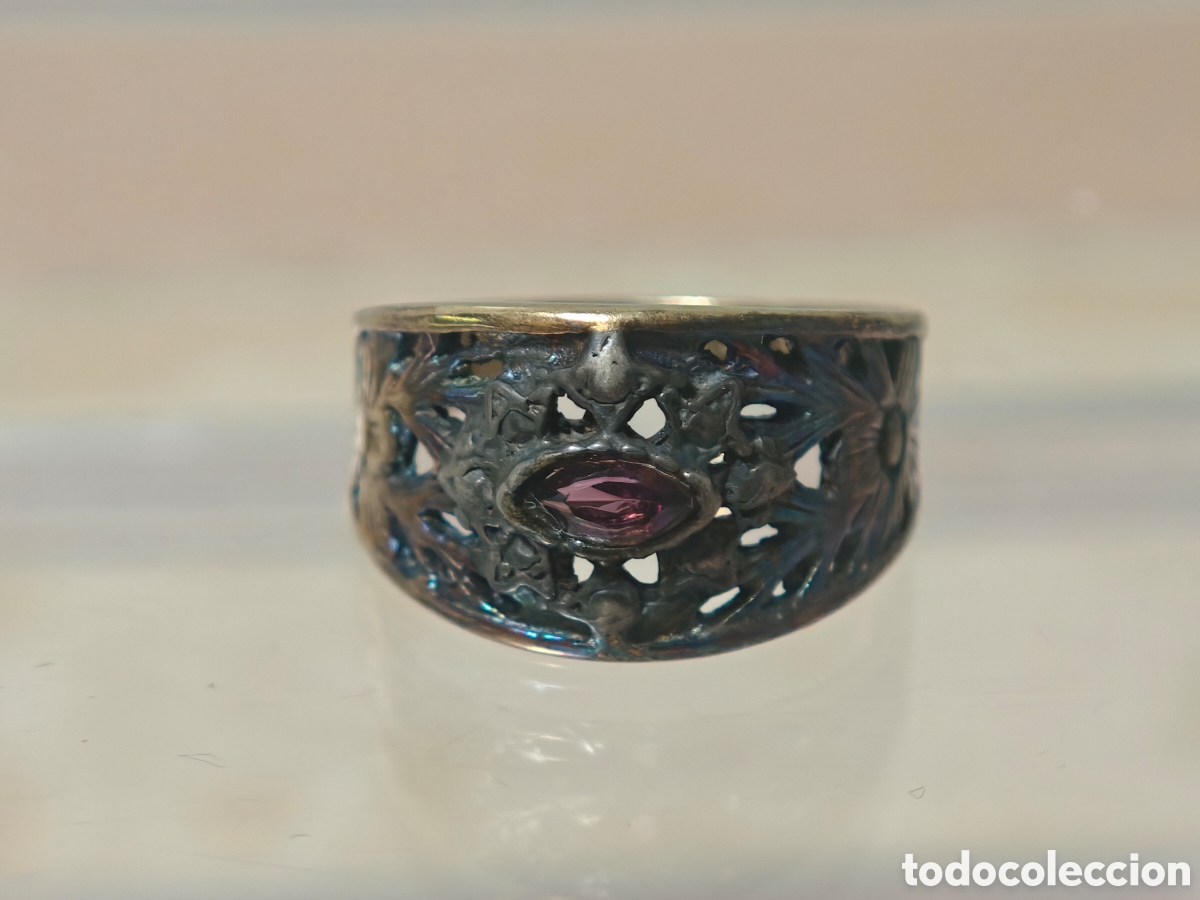 Joyeria: Anillo antiguo estilo isabelino en plata