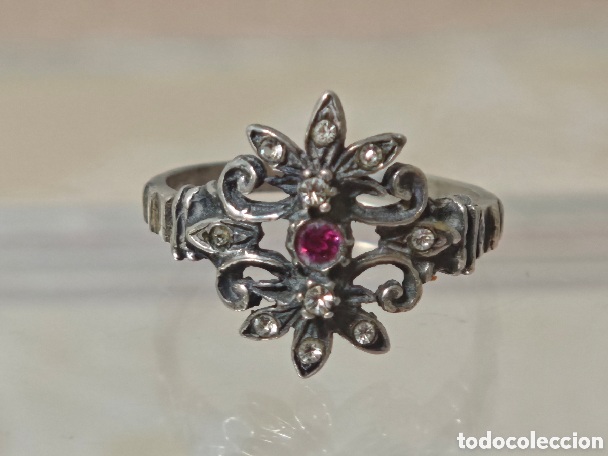 Joyeria: Anillo antiguo estilo isabelino plata de ley - Foto 2
