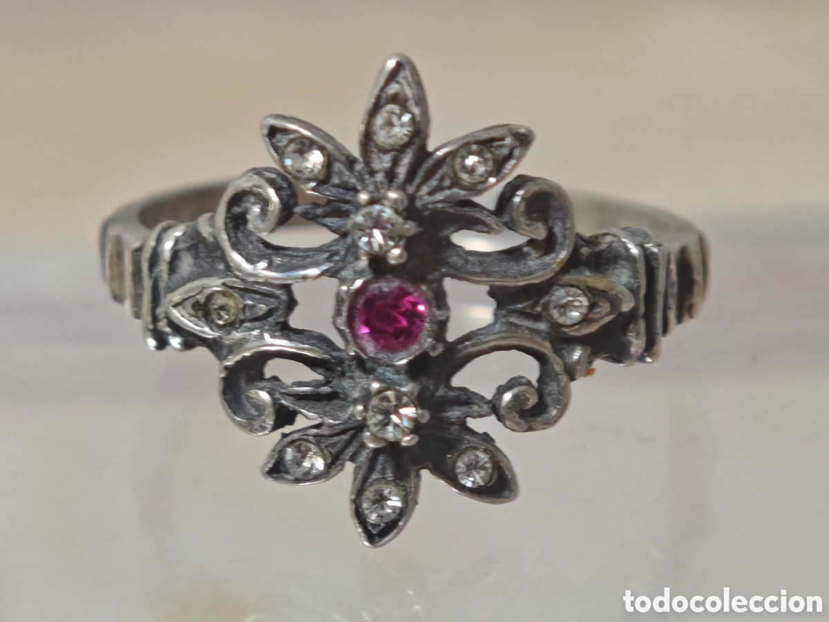 Joyeria: Anillo antiguo estilo isabelino plata de ley - Foto 3