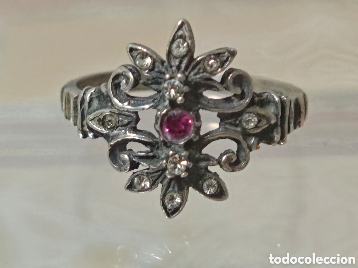 Joyeria: Anillo antiguo estilo isabelino plata de ley - Foto 4