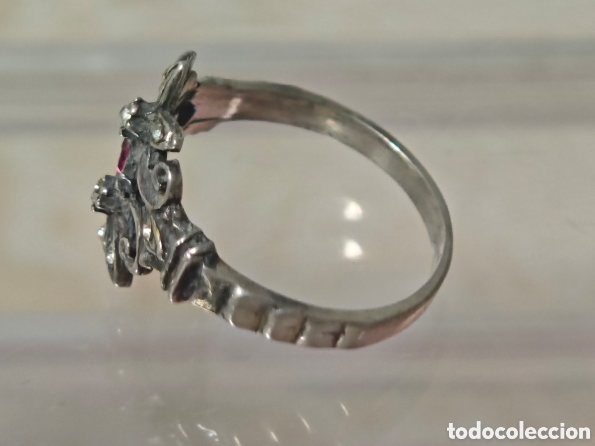 Joyeria: Anillo antiguo estilo isabelino plata de ley - Foto 5