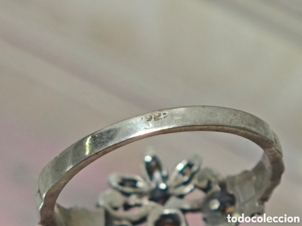 Joyeria: Anillo antiguo estilo isabelino plata de ley - Foto 8