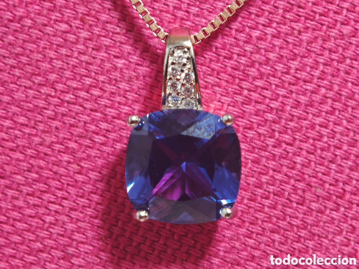 Joyeria: Colgante en plata de ley con tanzanita y circonitas