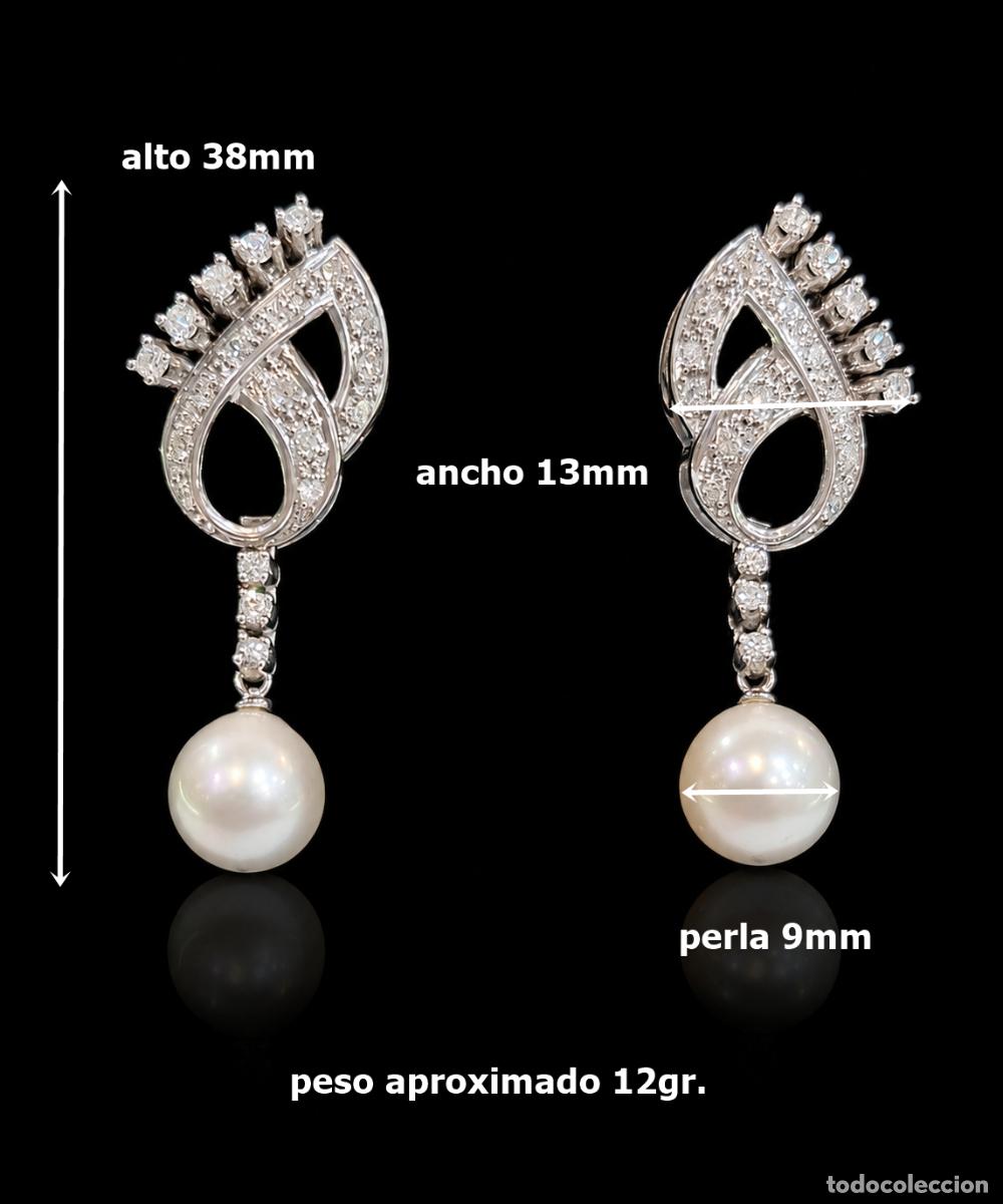 Joyeria: Antiguos pendientes de oro, diamantes y perlas - Foto 4