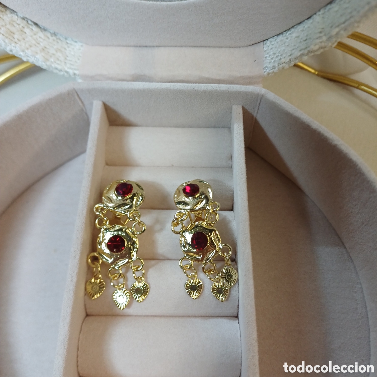 Joyeria: PENDIENTES SEMAFORO CHAPADO ORO 18 K