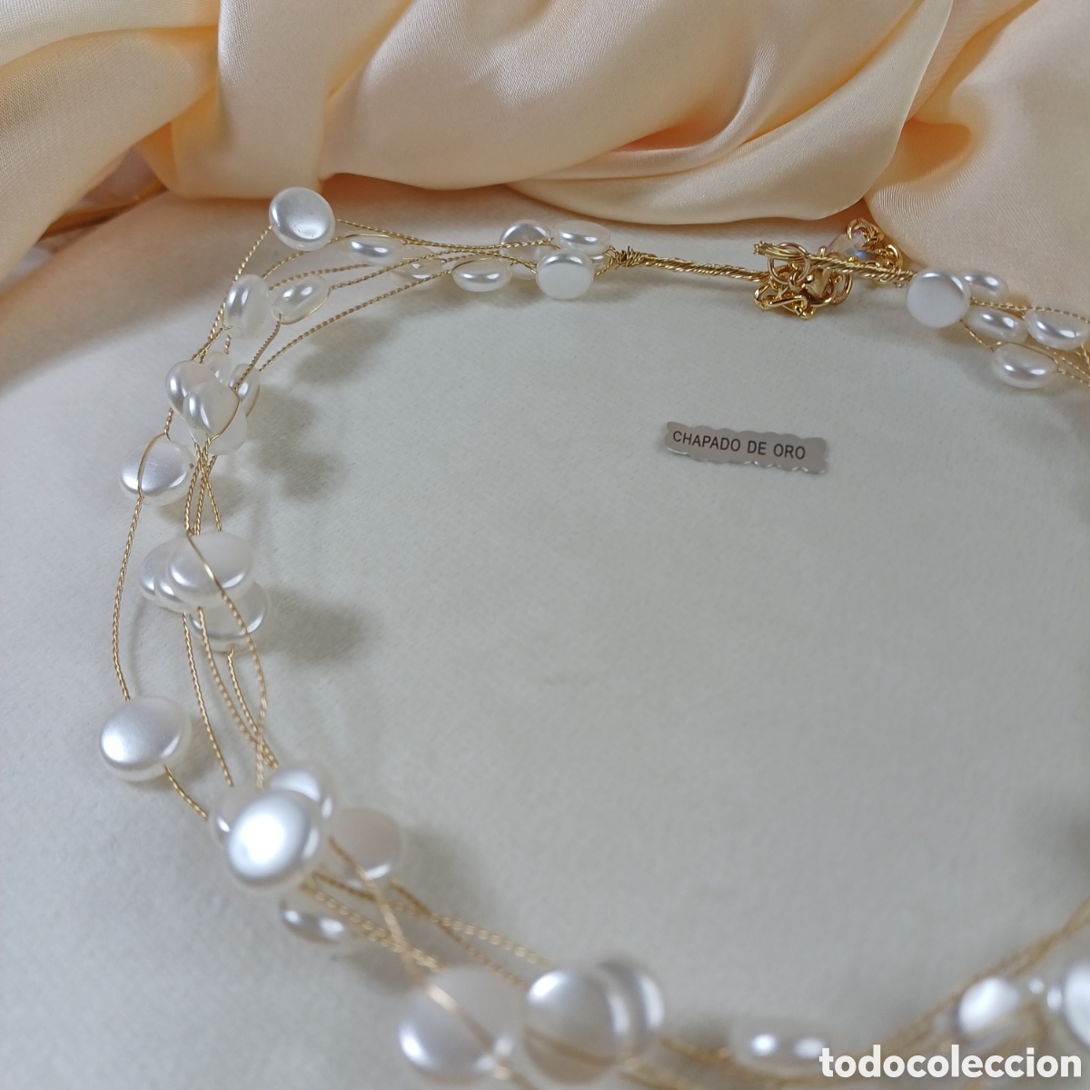 Joyeria: COLLAR PERLAS FLOTANTES chapado en oro 18 k - Foto 2