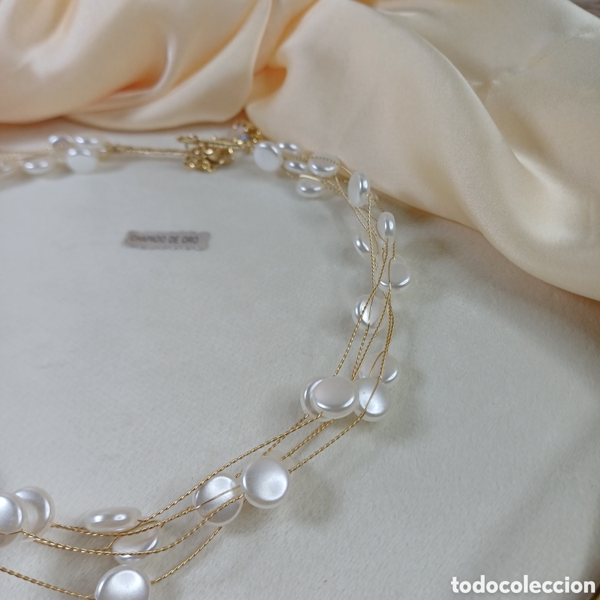 Joyeria: COLLAR PERLAS FLOTANTES chapado en oro 18 k - Foto 3