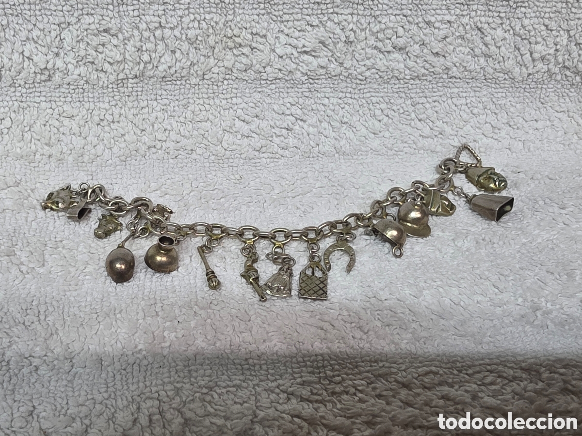 Joyeria: PULSERA DE PLATA ESTILO VINTAGE CON DIJES