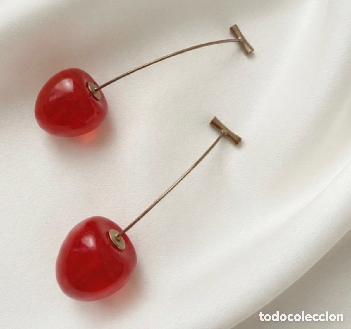 Joalharia: Pendientes cerezas rojos