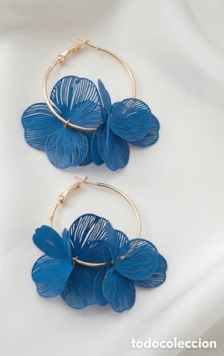 Joalharia: Pendientes azules florales
