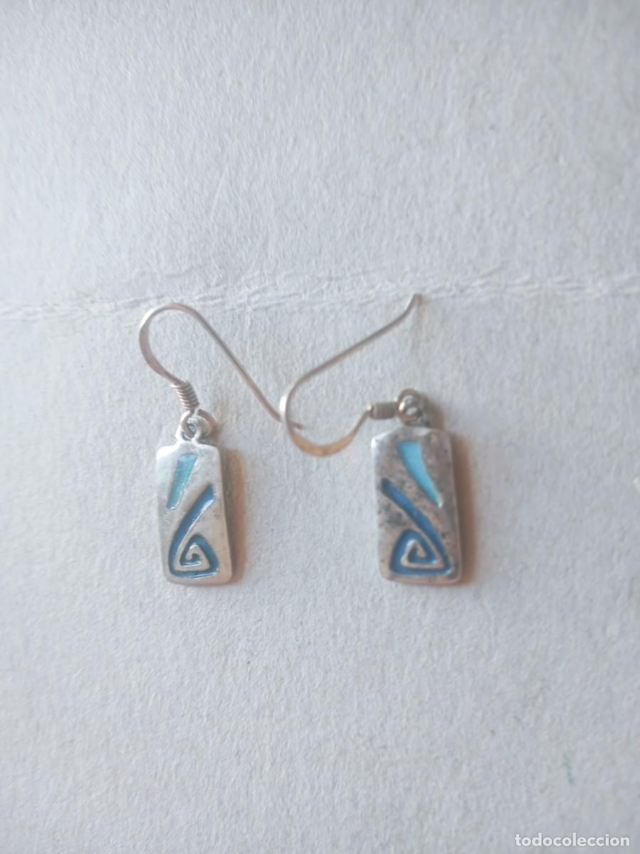 Joyeria: BONITOS PENDIENTES ANTIGUOS PLATA 925 y ESMALTE - Foto 5