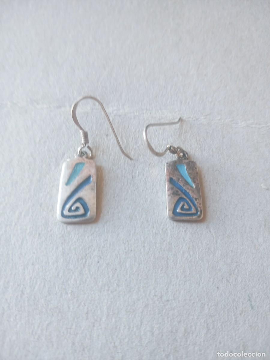 Joyeria: BONITOS PENDIENTES ANTIGUOS PLATA 925 y ESMALTE - Foto 7