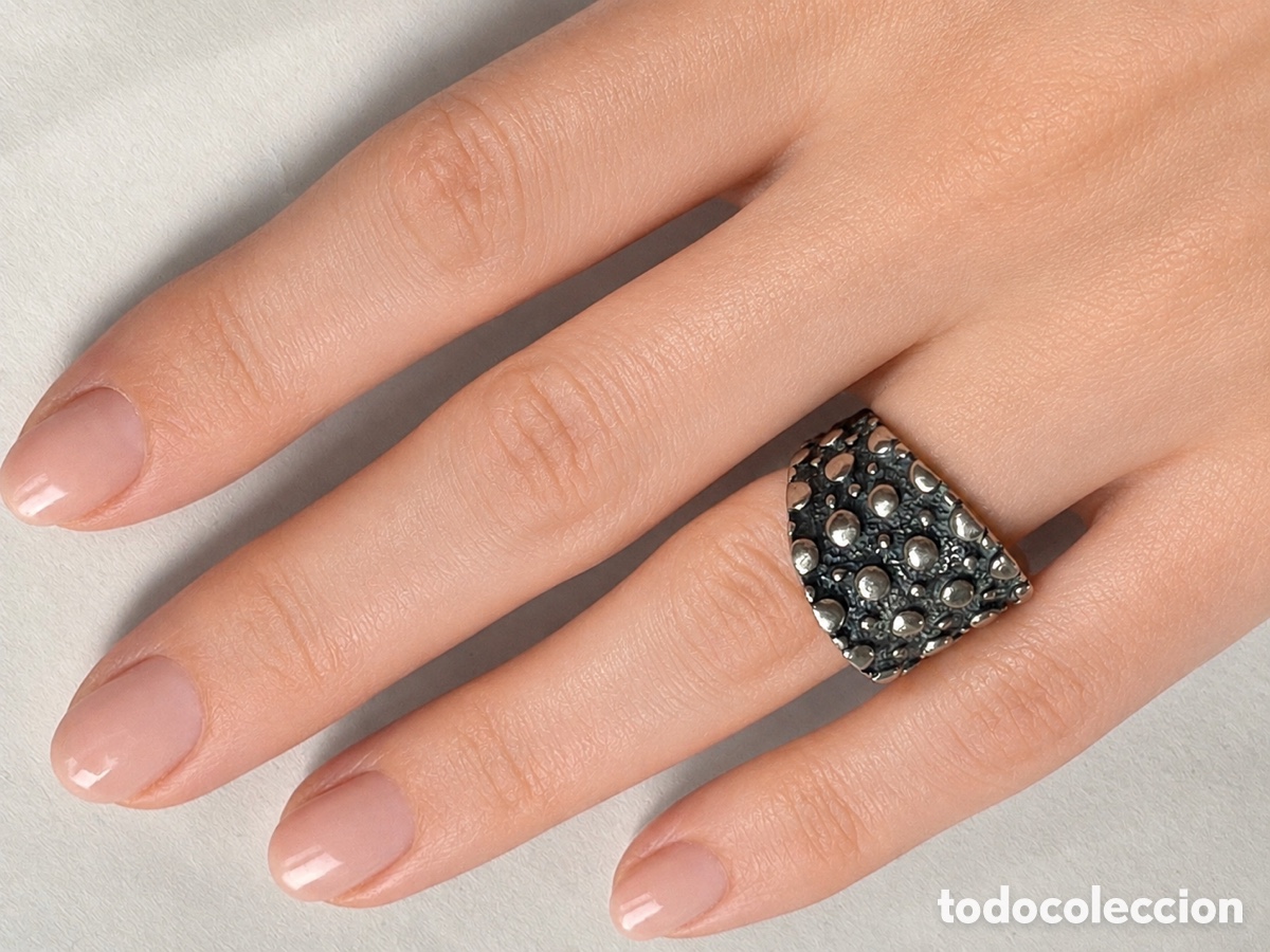 Joyeria: Bubbles Dots Chunky Ring Anillo brutalidts vintage de plata ley 935