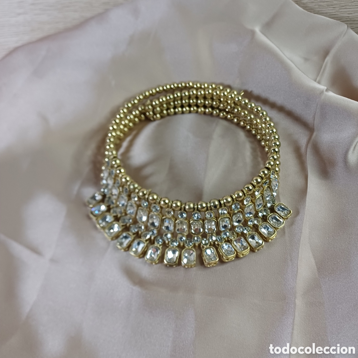 Joyeria: Gargantilla &Eacute;tinica Dorada y Espejos