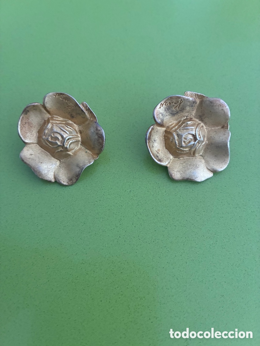Joyeria: Pendientes dorados De Clip Vintage Kenzo Paris A&ntilde;os 90 - Forma Flor