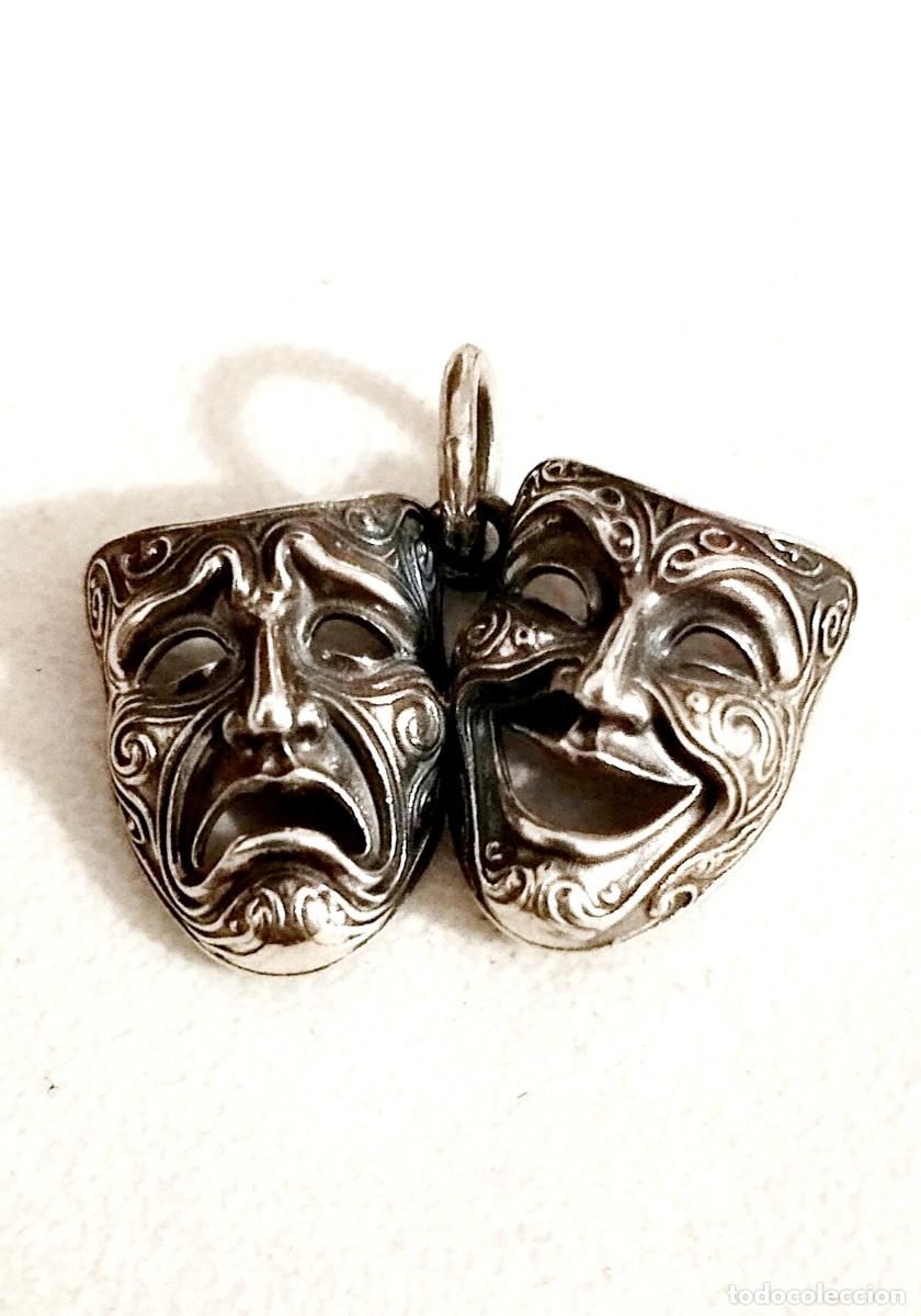 Joyeria: Colgante M&aacute;scaras de Teatro Plata 925 Comedia y Tragedia Artesanal