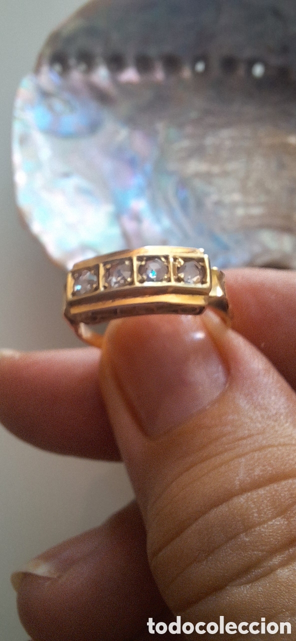 Joyeria: Anillo tresillo oro y diamantes - Foto 2
