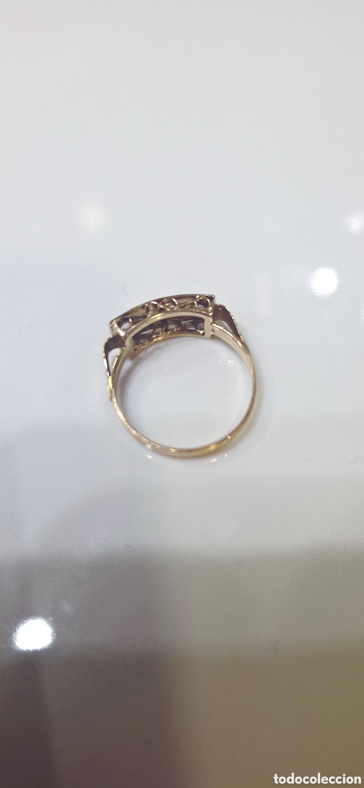 Joyeria: Anillo tresillo oro y diamantes - Foto 3