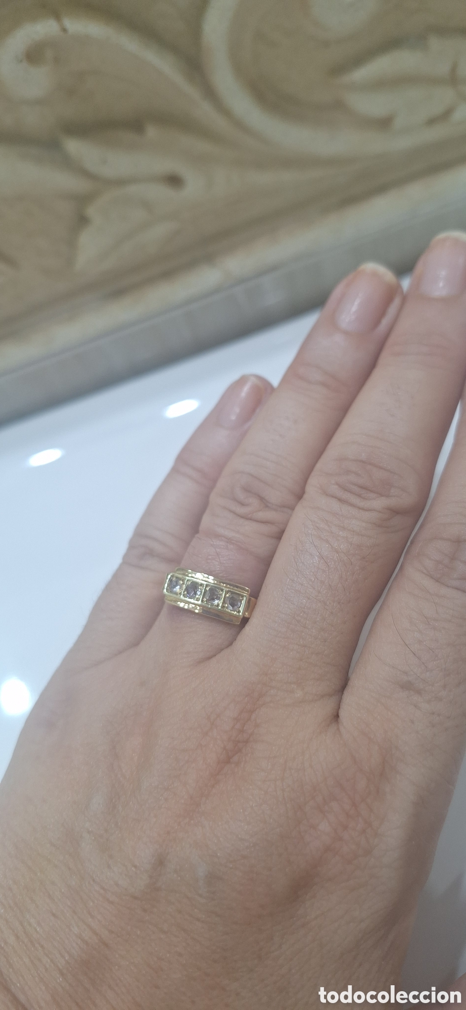 Joyeria: Anillo tresillo oro y diamantes - Foto 4
