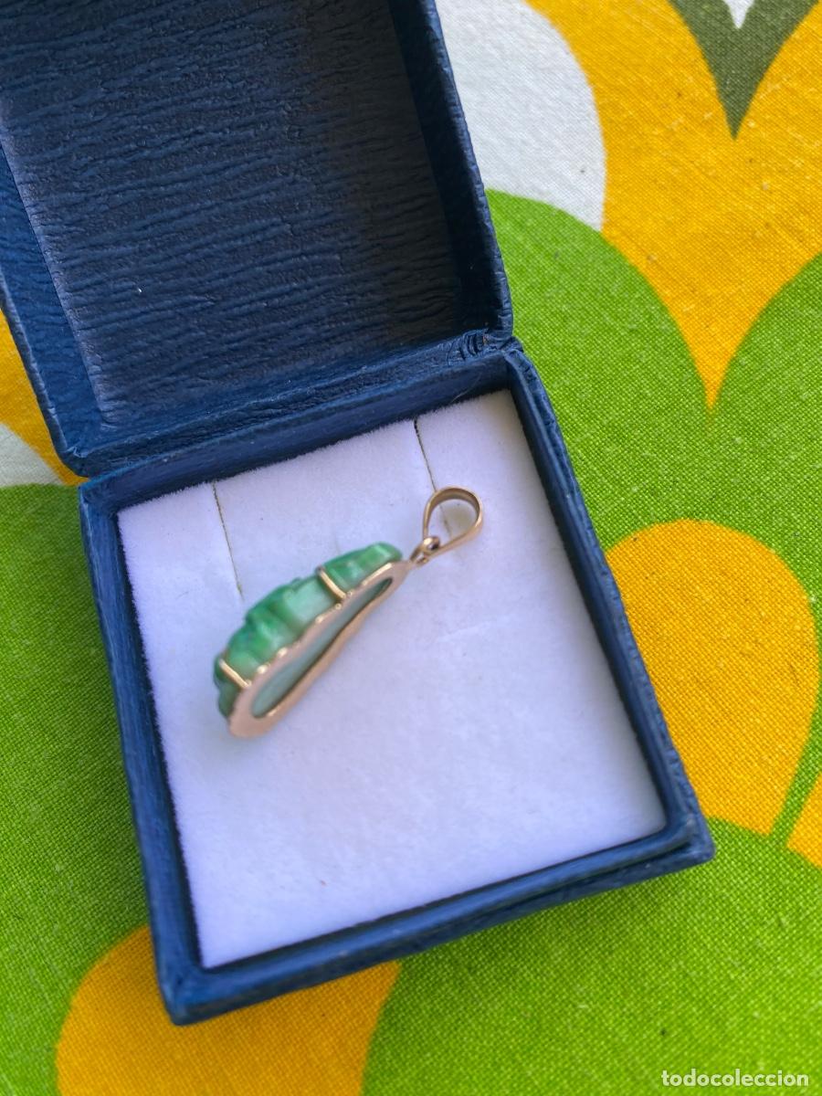 Joyeria: Antiguo colgante jade y oro 18k - Foto 3