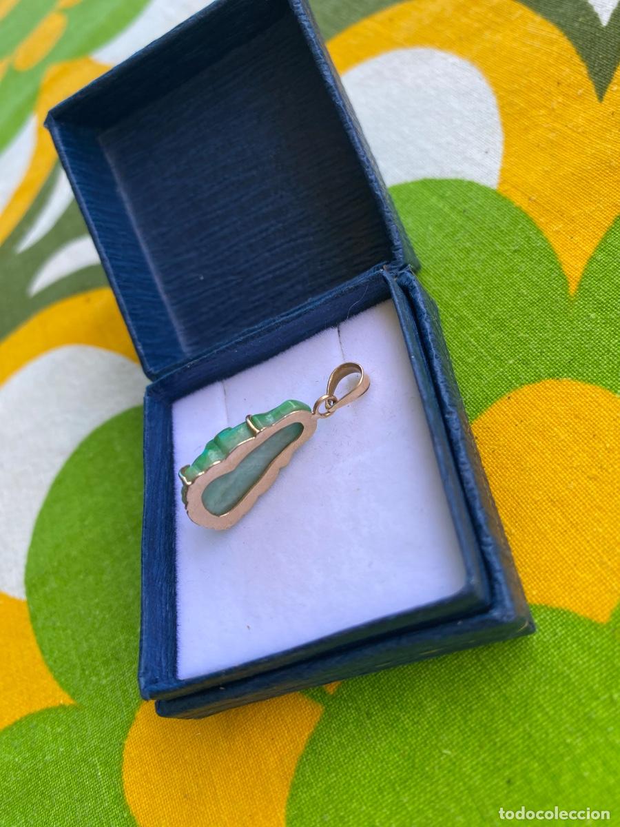 Joyeria: Antiguo colgante jade y oro 18k - Foto 4