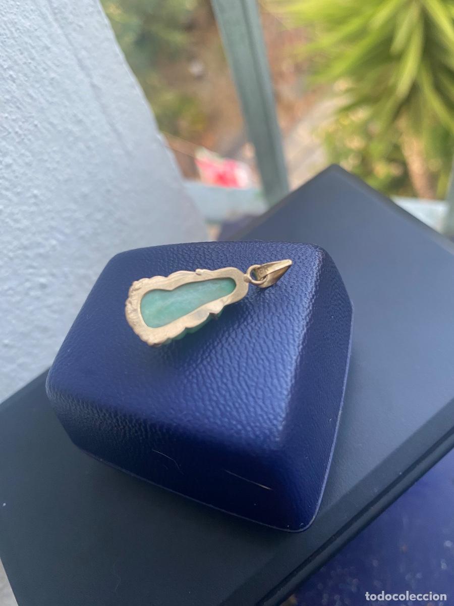 Joyeria: Antiguo colgante jade y oro 18k - Foto 5