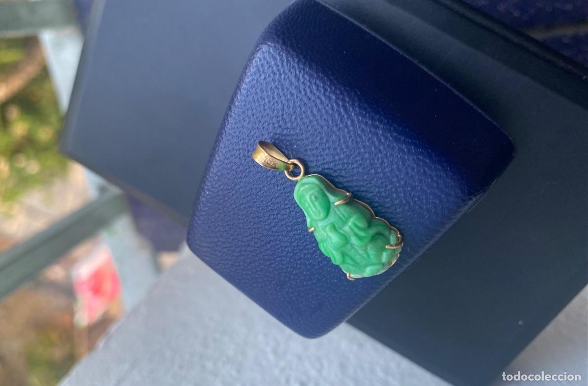Joyeria: Antiguo colgante jade y oro 18k - Foto 6