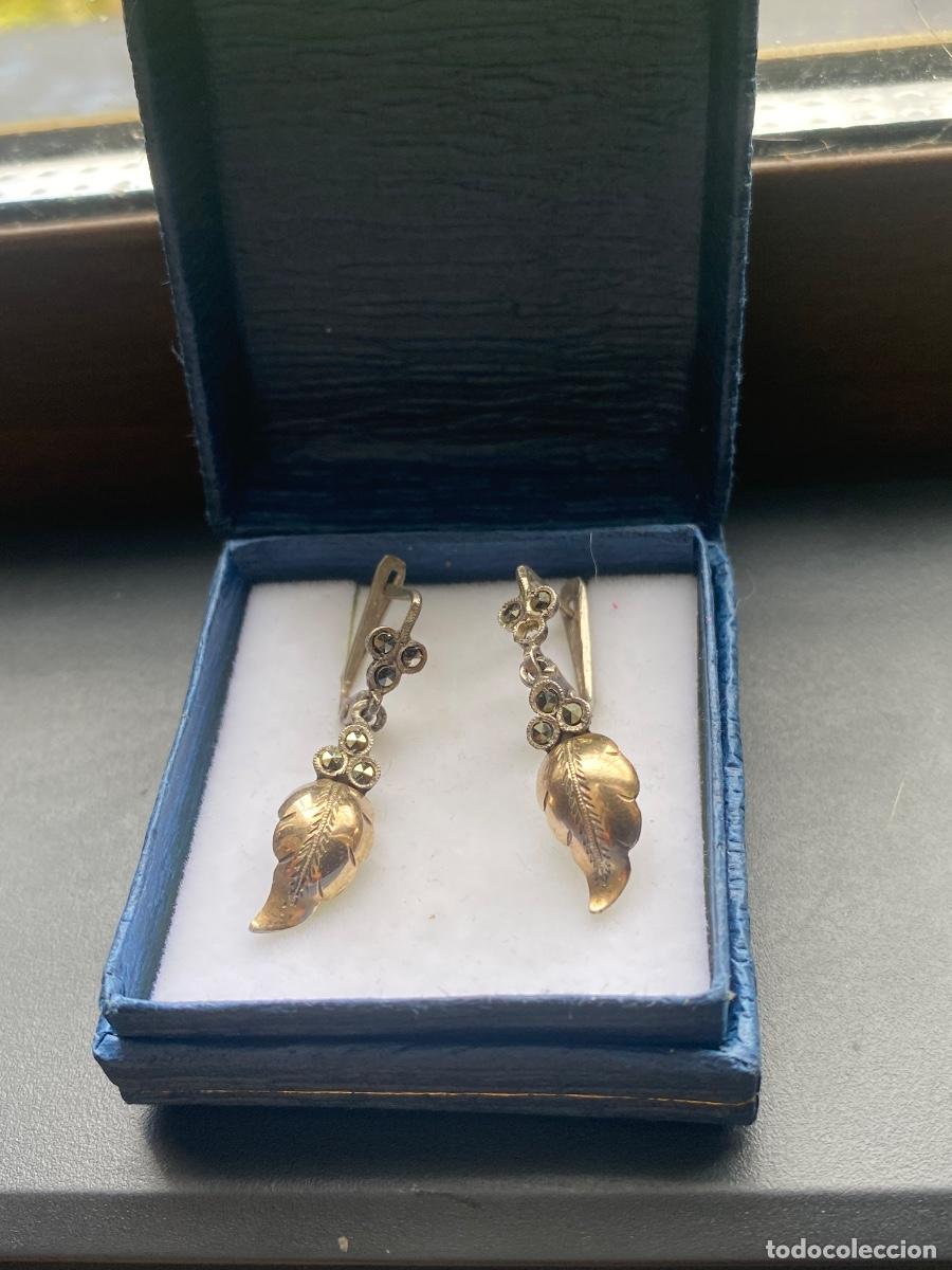 Joyeria: Pendientes antiguos oro y platino - Foto 2