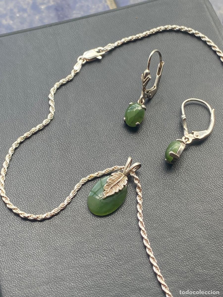 Joyeria: Conjunto de plata verde