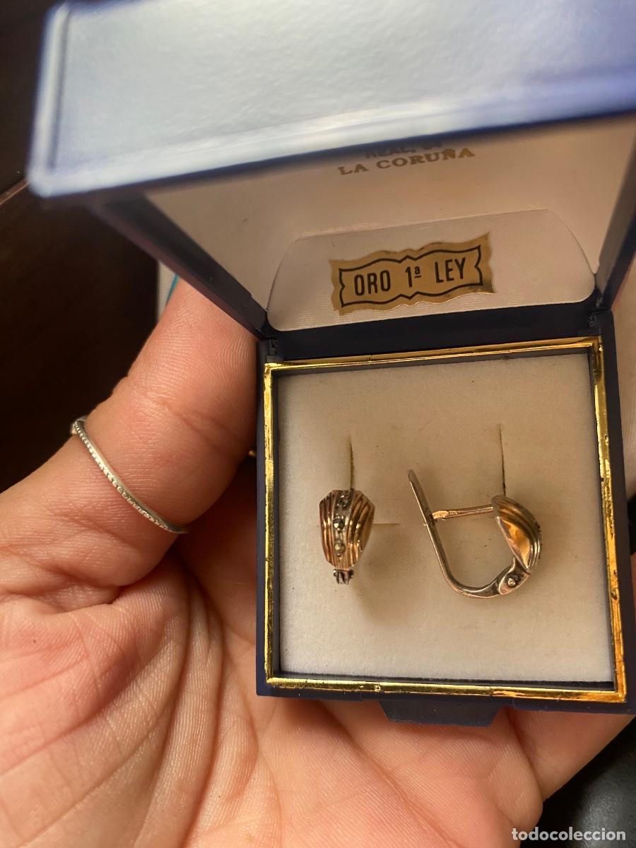 Joyeria: Pendientes antiguos de oro y platino