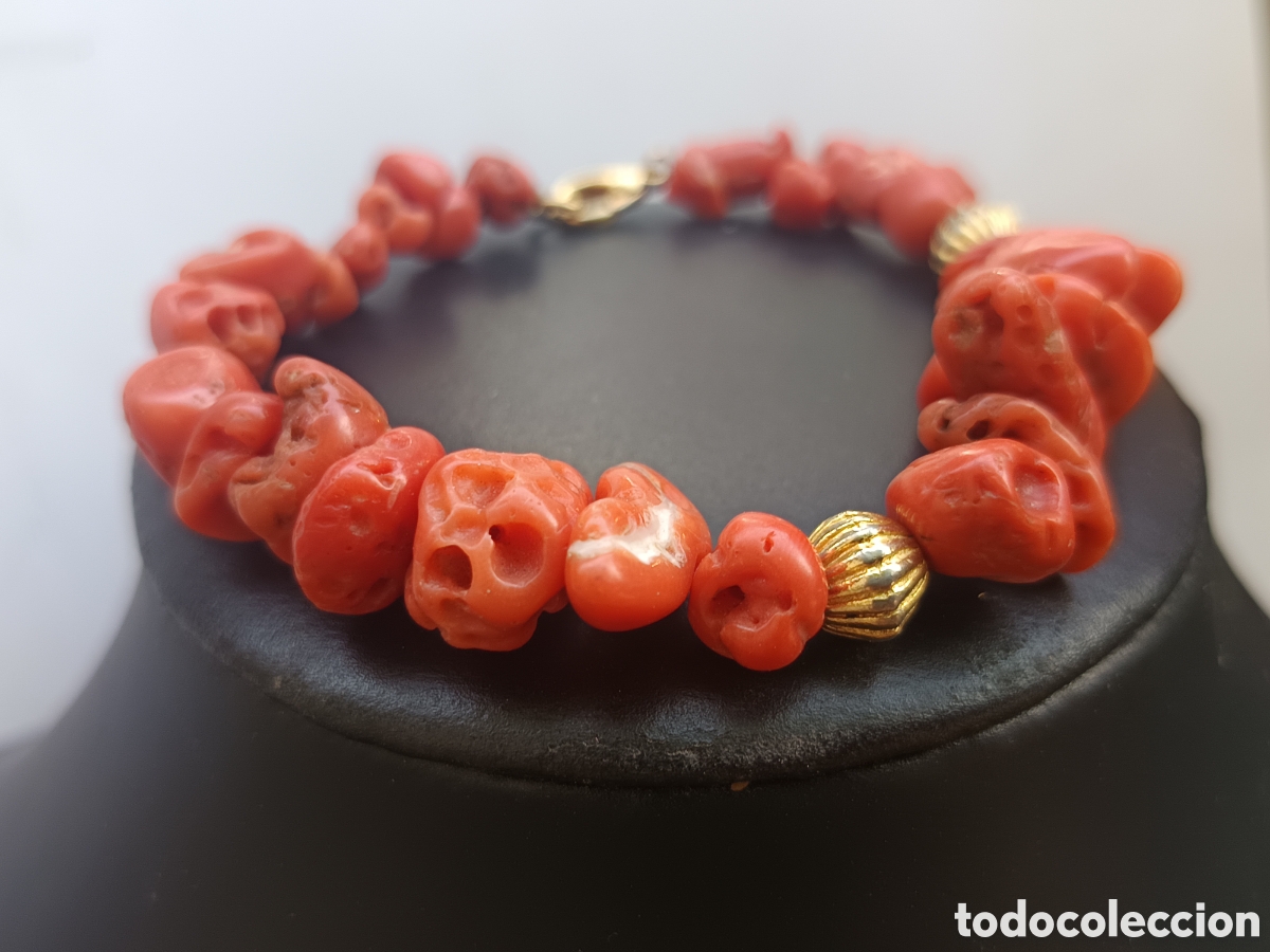 Joyeria: Pulsera de coral irregular del Mediterr&aacute;neo sin tratar - Foto 2