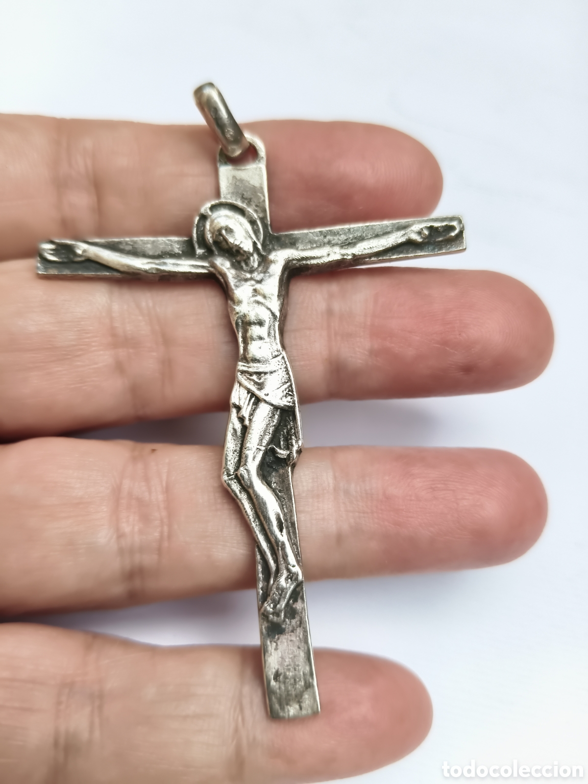 Jewelry: Antiguo Colgante crucifijo Jes&uacute;s de estilo rom&aacute;nico en la cruz