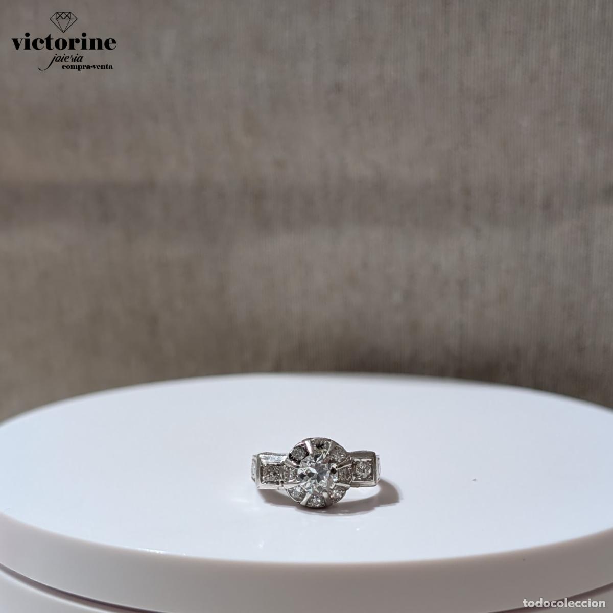 Joyeria: Anillo de platino a&ntilde;os 1910 - Foto 2