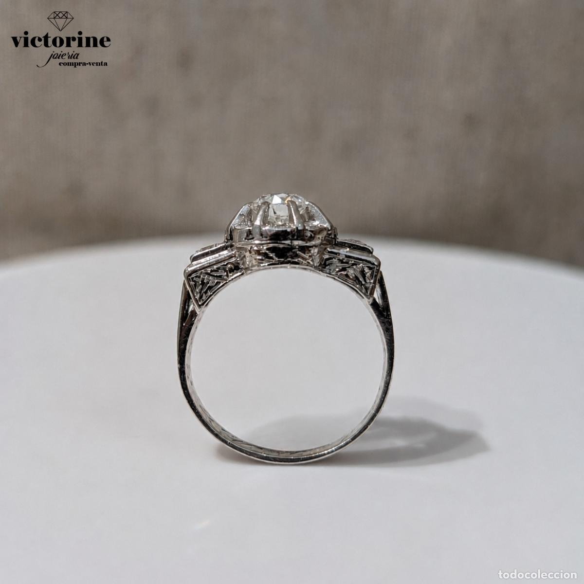 Joyeria: Anillo de platino a&ntilde;os 1910 - Foto 3