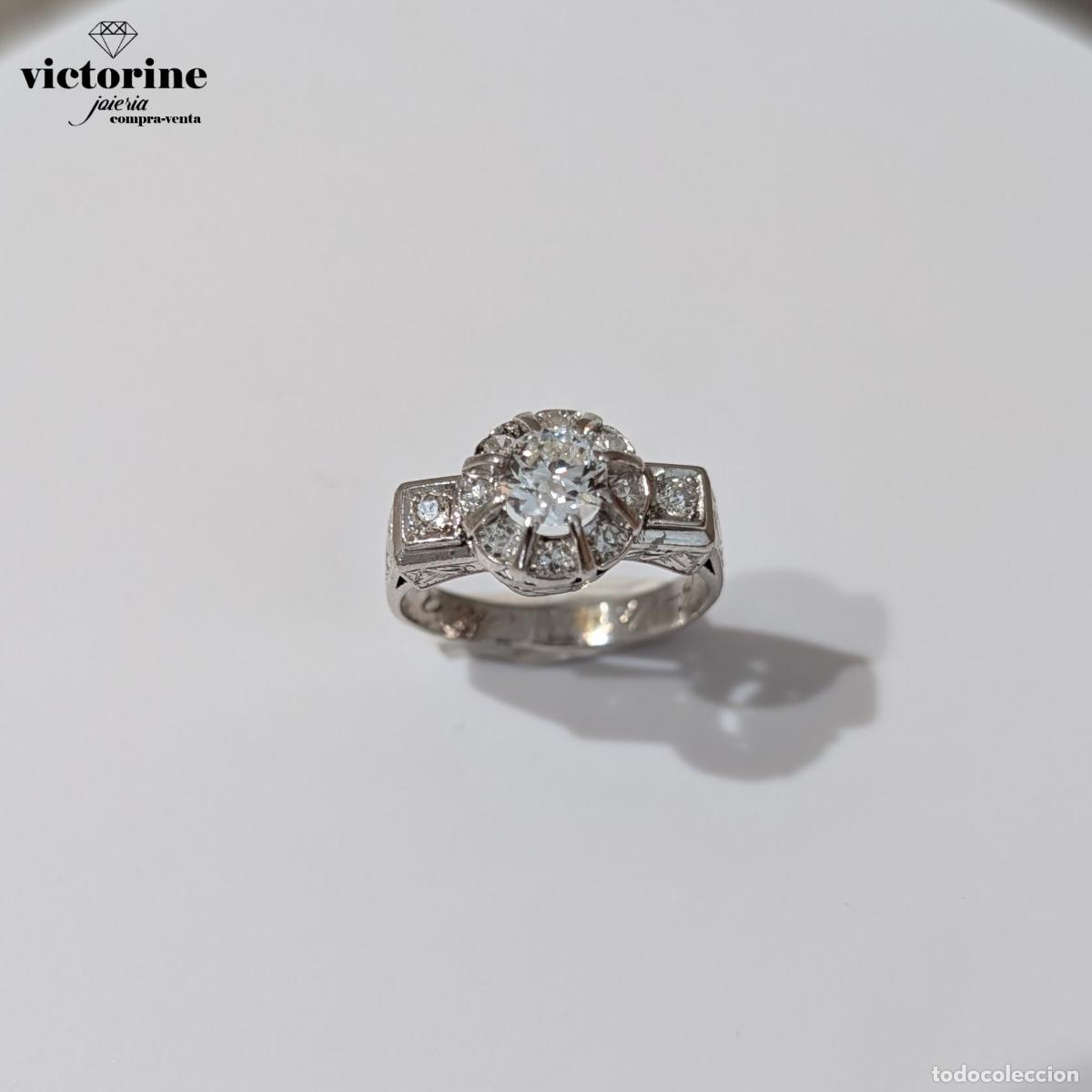 Joyeria: Anillo de platino a&ntilde;os 1910 - Foto 4