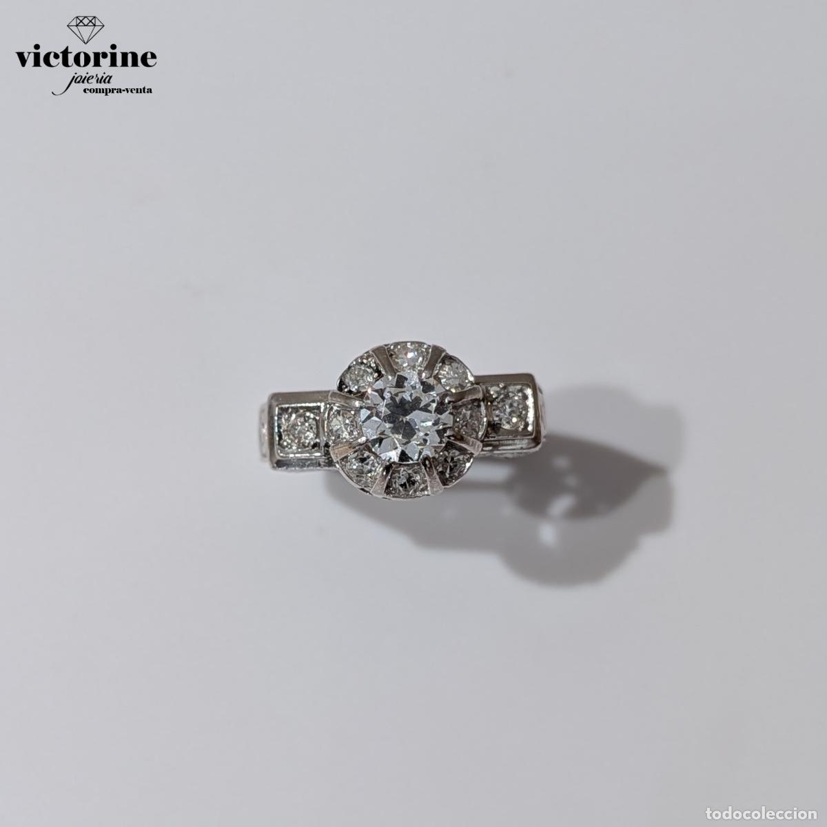 Joyeria: Anillo de platino a&ntilde;os 1910 - Foto 5