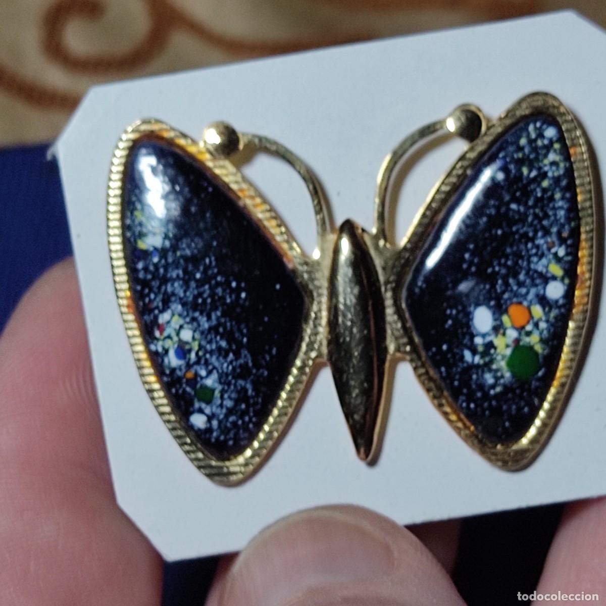 Joyeria: Broche mariposa con esmalte.Vintage.