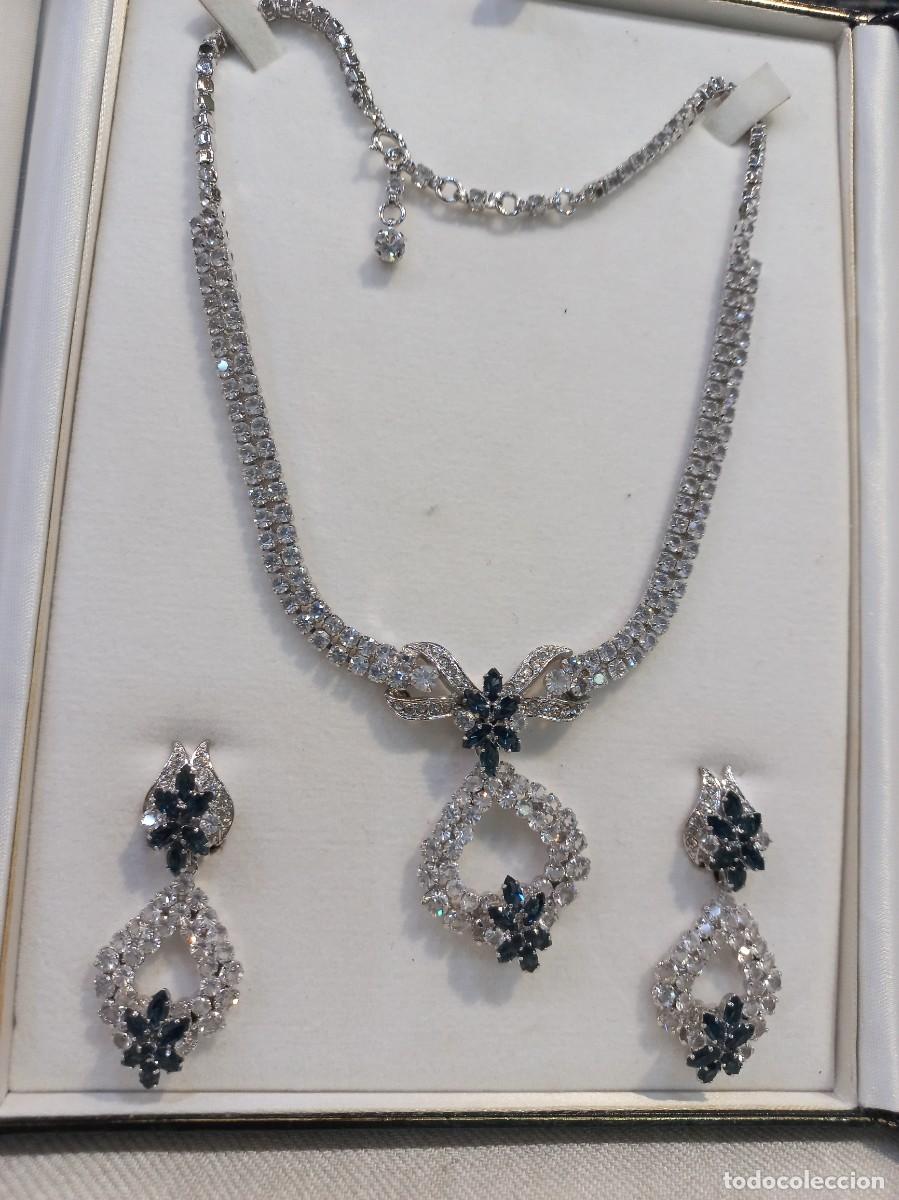 Joyeria: COLLAR/GARGANTILLA Y PENDIENTES &uml;cristal strass&uml; rodio