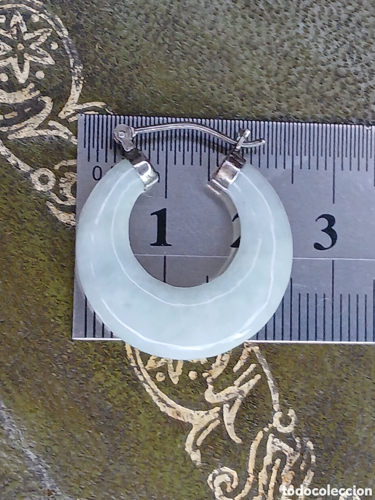 Joyeria: L224J11 Argollas de jade y plata - Foto 3