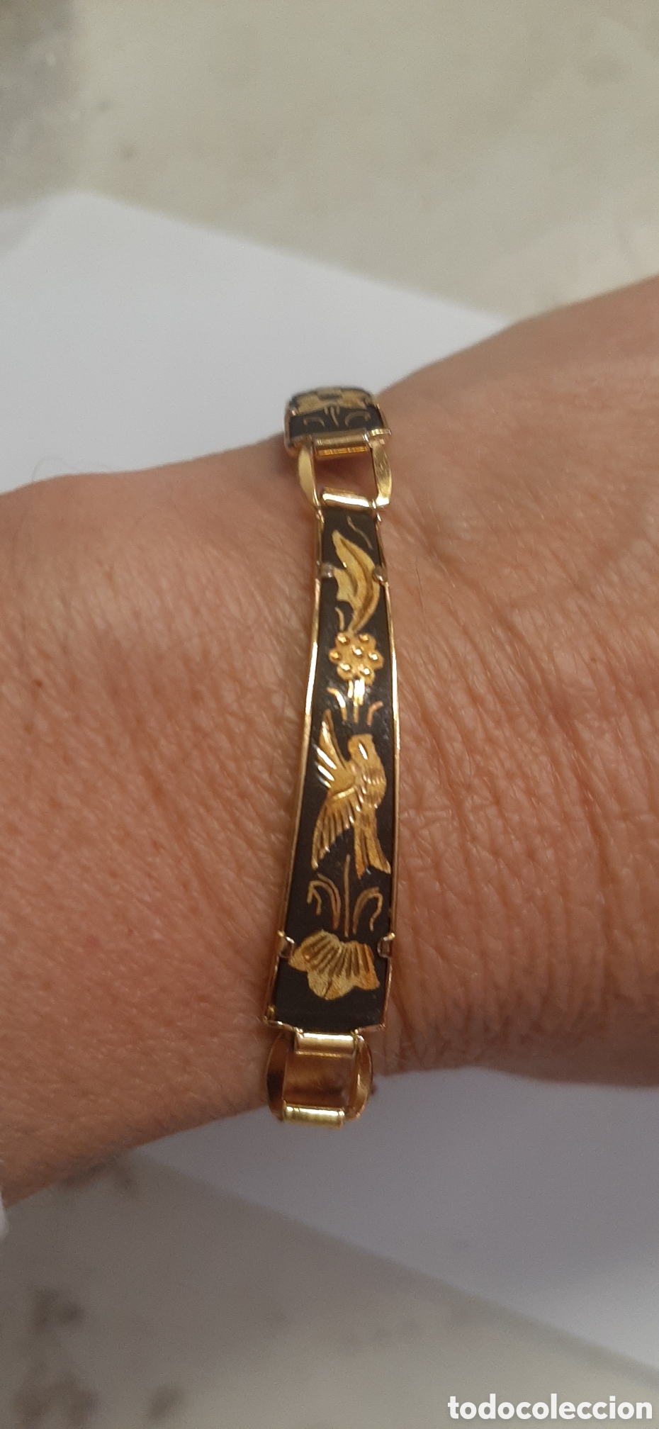 Joyeria: preciosa pulsera damasquinada