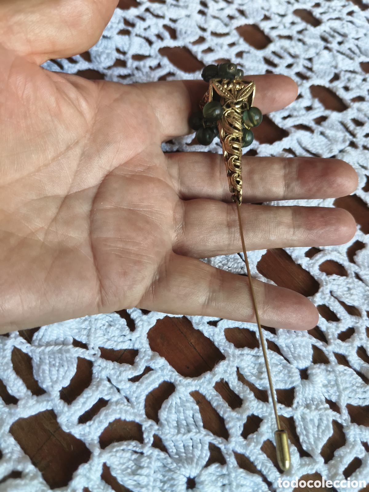 Joyeria: Antiguo par de alfileres de sombrero - Foto 3