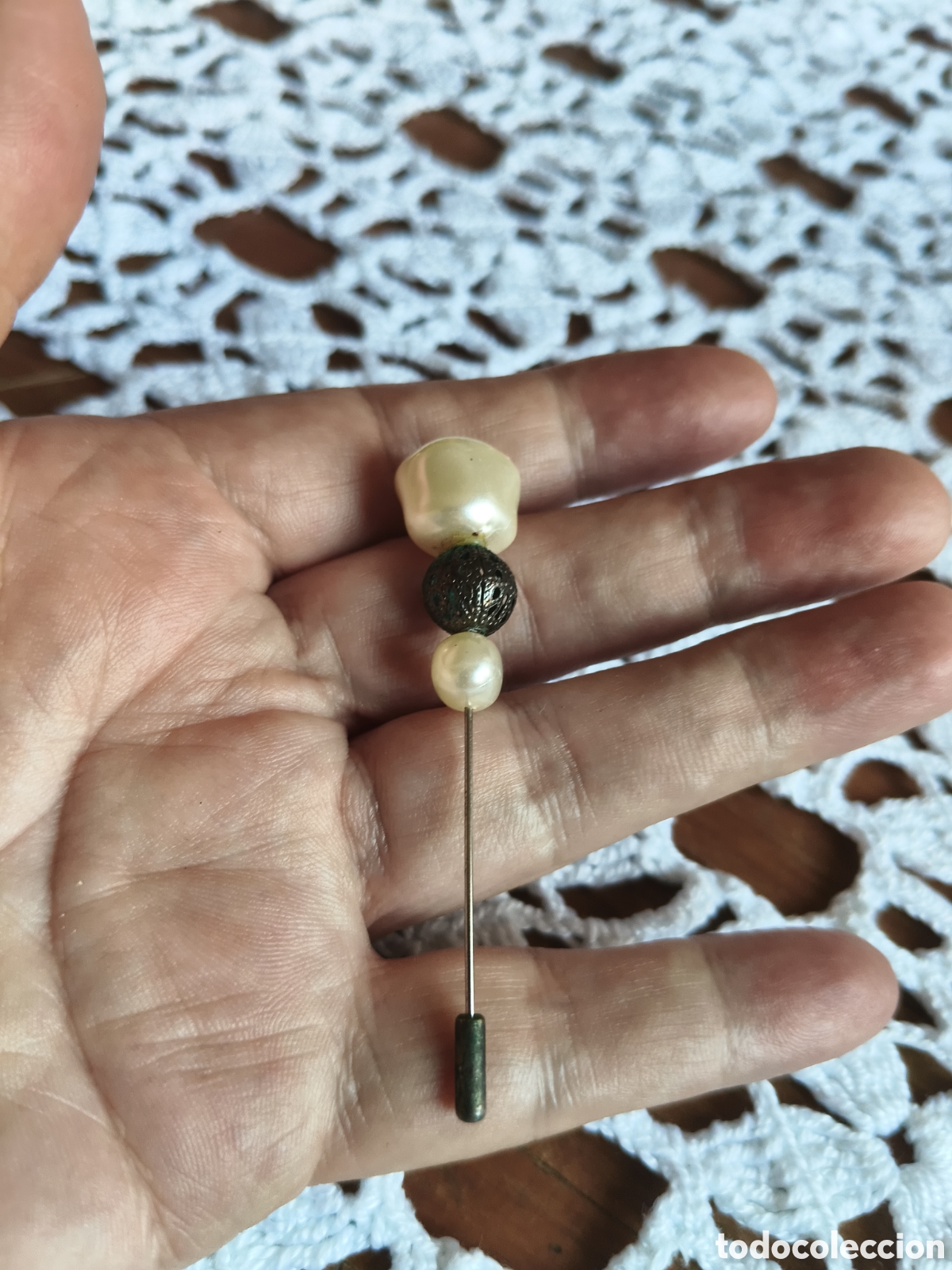 Joyeria: Antiguo par de alfileres de sombrero - Foto 4