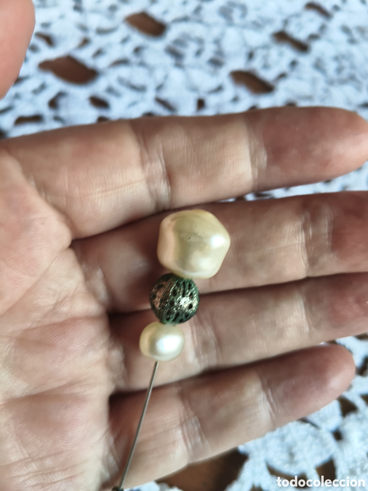 Joyeria: Antiguo par de alfileres de sombrero - Foto 5