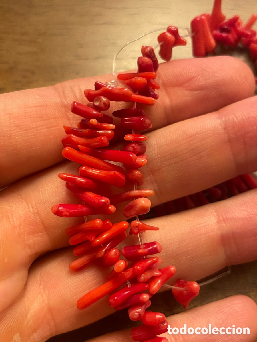 Joyeria: Hilo troncos y eamas de coral rojo - Foto 3