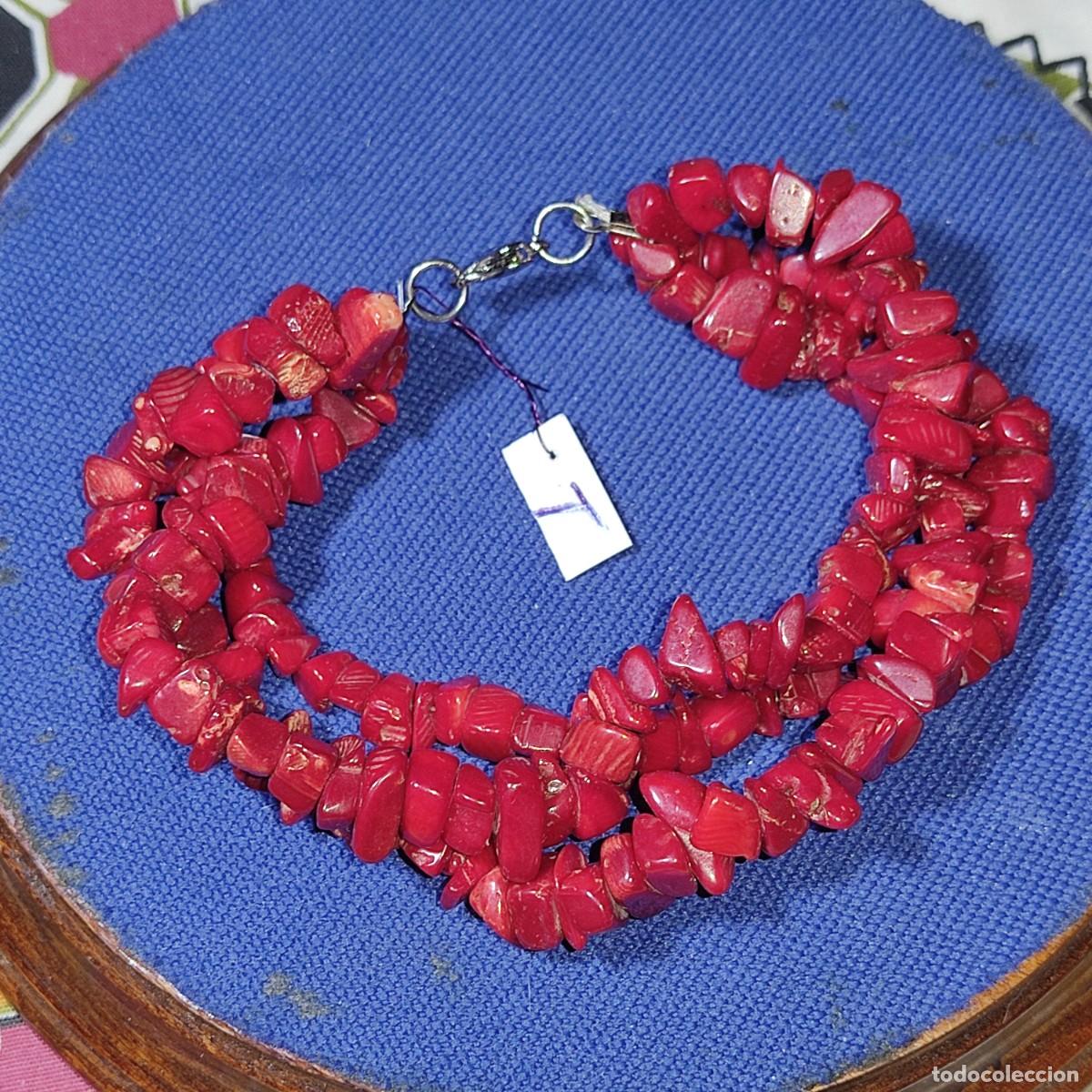 Joyeria: Pulsera de 3 hilos de coral rojo. *T* - Foto 3