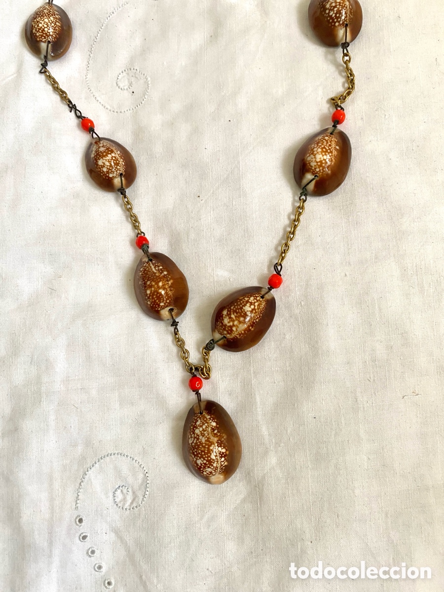 Joyeria: Antiguo collar de conchas y Cristal - Foto 2