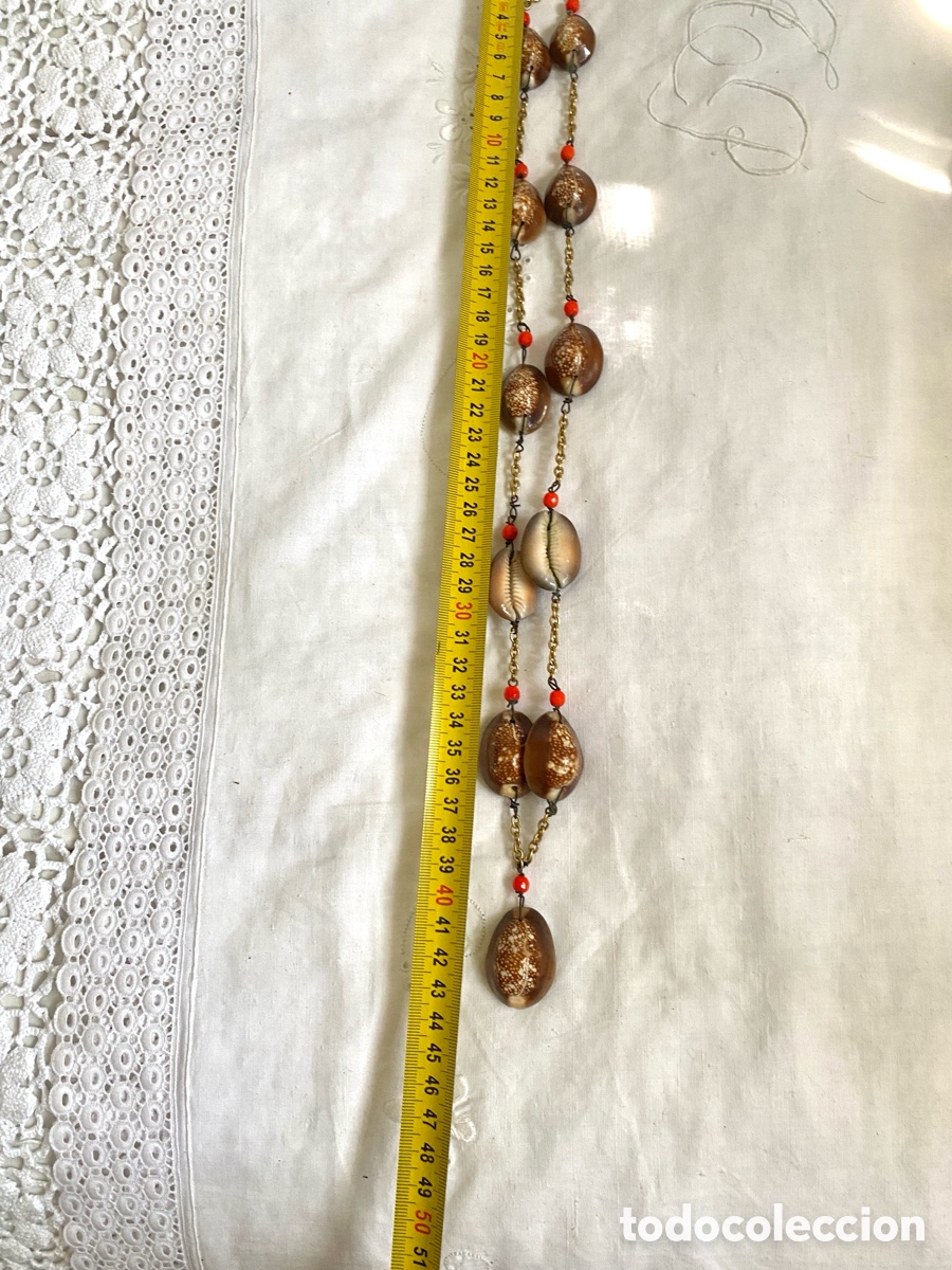 Joyeria: Antiguo collar de conchas y Cristal - Foto 6